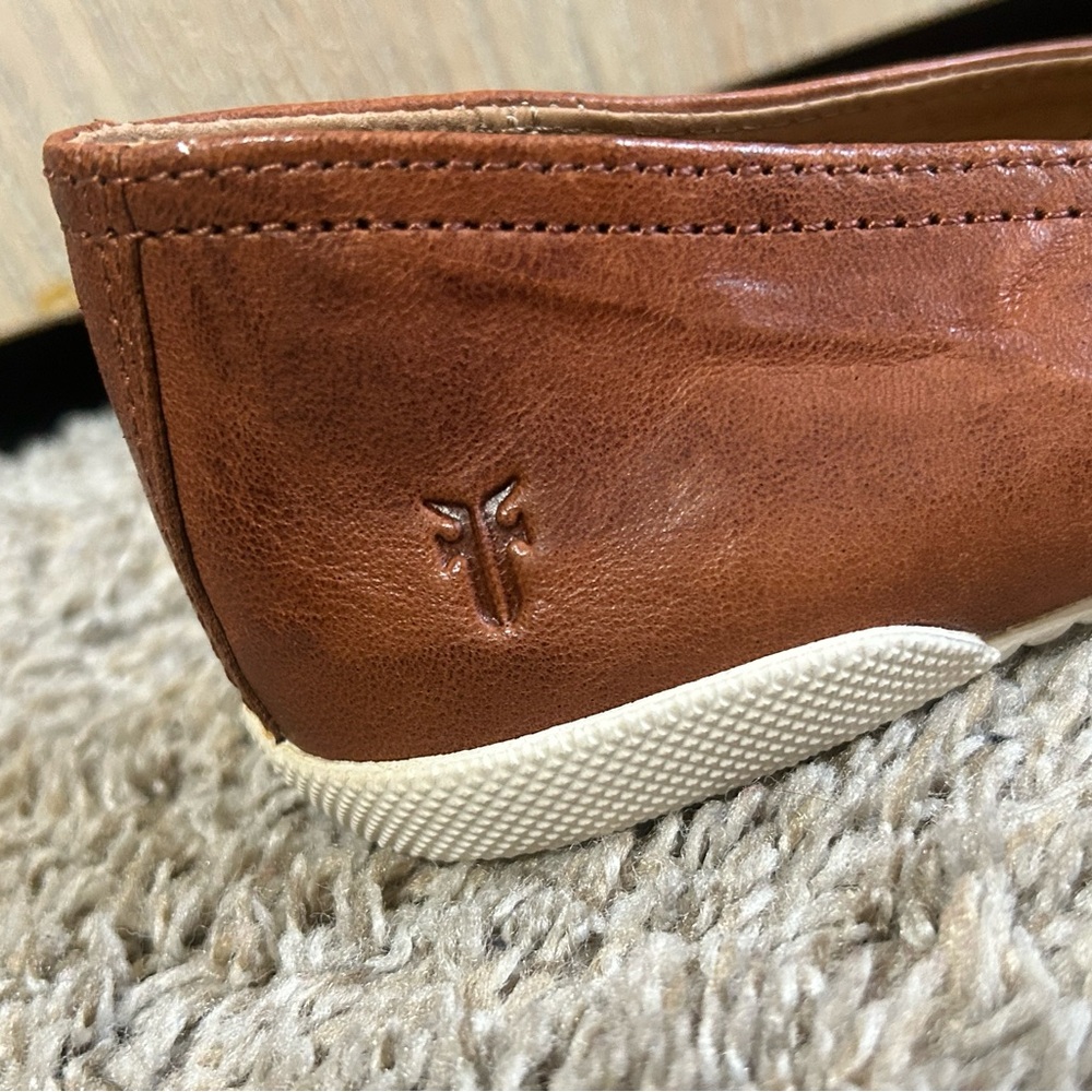 Frye Melanie Women Slip-on Shoes Cognac Antique Soft Vintage Leather Loafers 8 - Picture 12 of 12